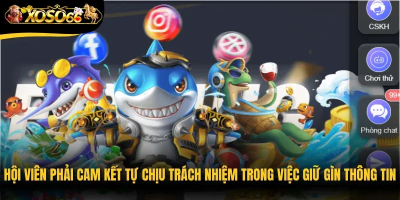 Hội viên phải cam kết tự chịu trách nhiệm trong việc giữ gìn thông tin 